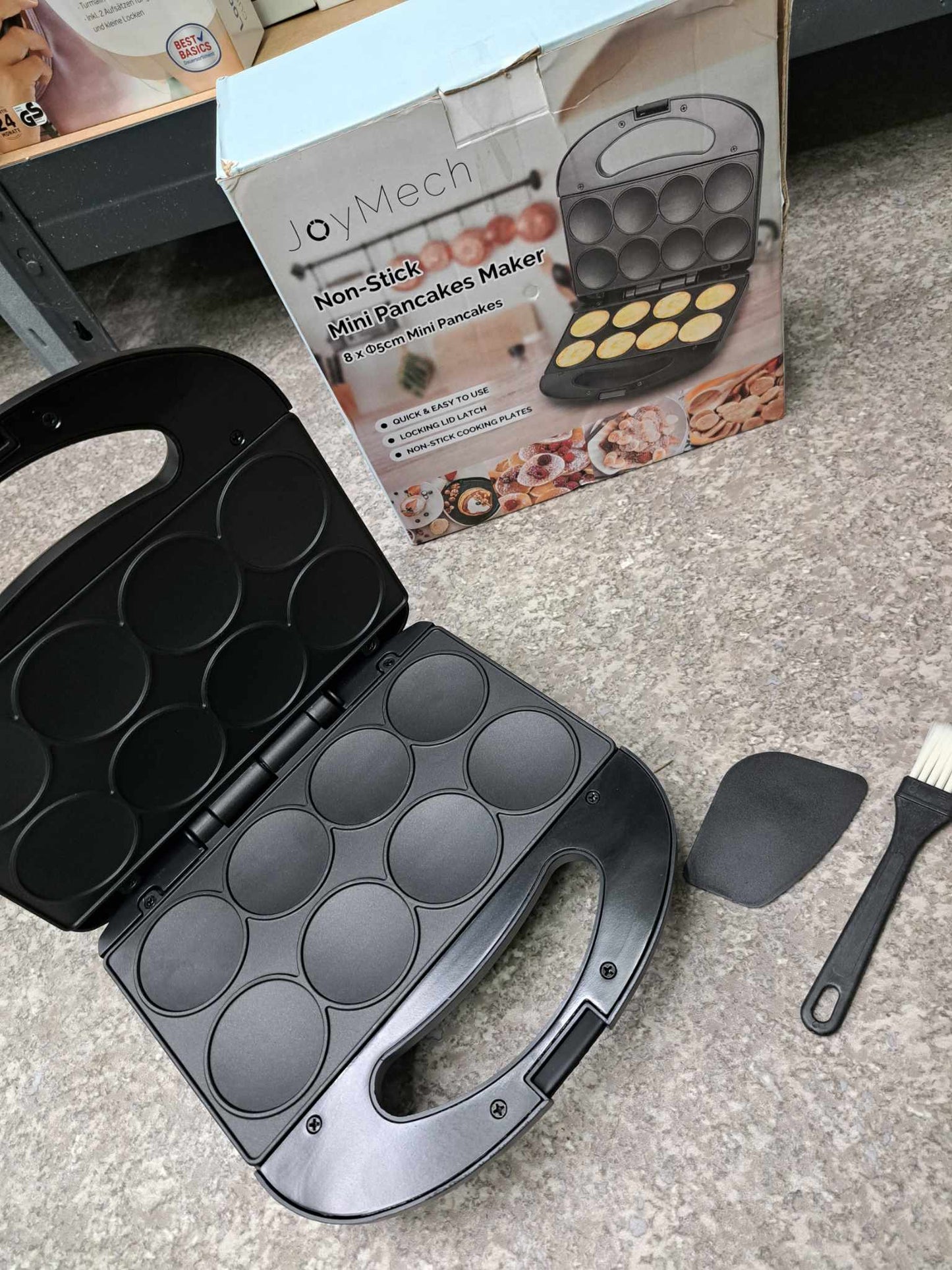 JoyMech Mini palacsinta sütő tapadásmentes tányérokkal, 8 x 5 cm-es kis és lapos palacsintákat készít