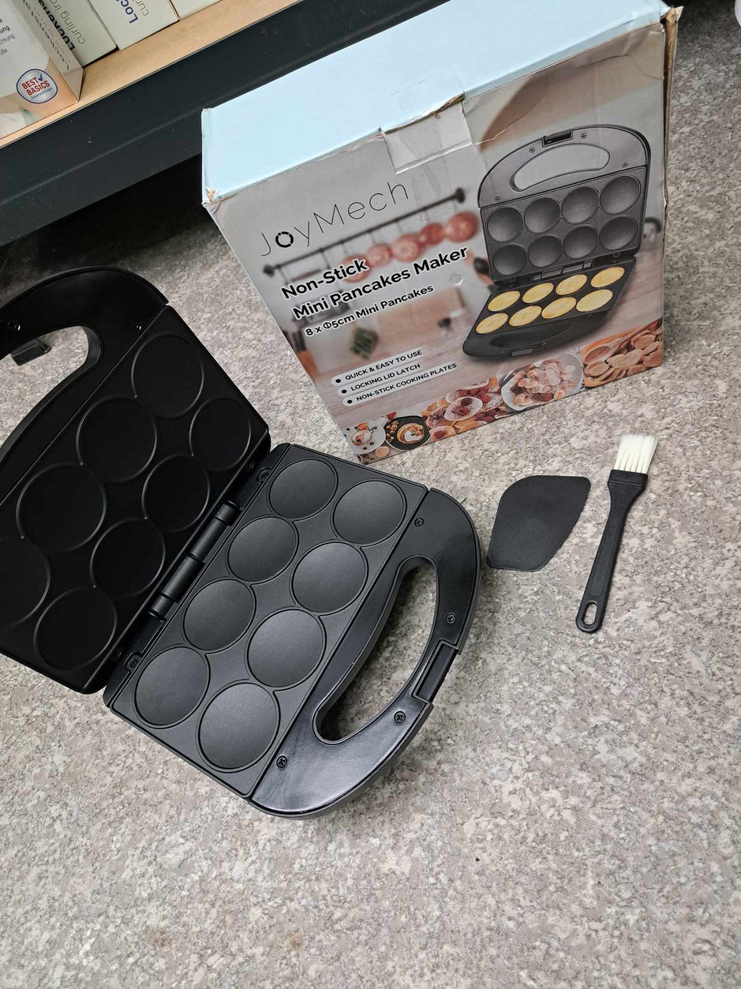 JoyMech Mini palacsinta sütő tapadásmentes tányérokkal, 8 x 5 cm-es kis és lapos palacsintákat készít