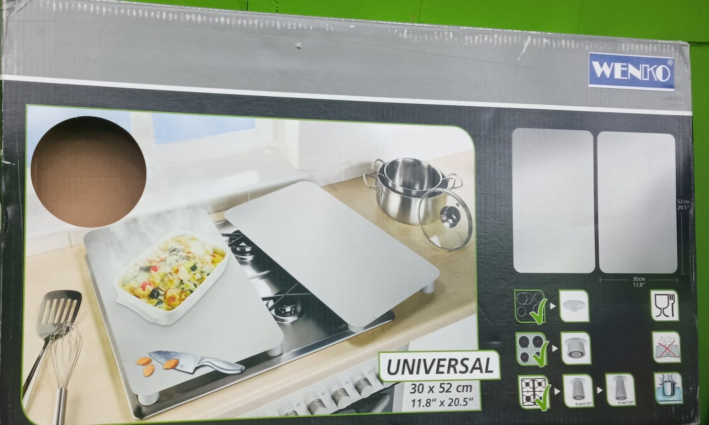 WENKO Edzett üveg tűzhely fedőlap szett 2 db-os 30x52 cm