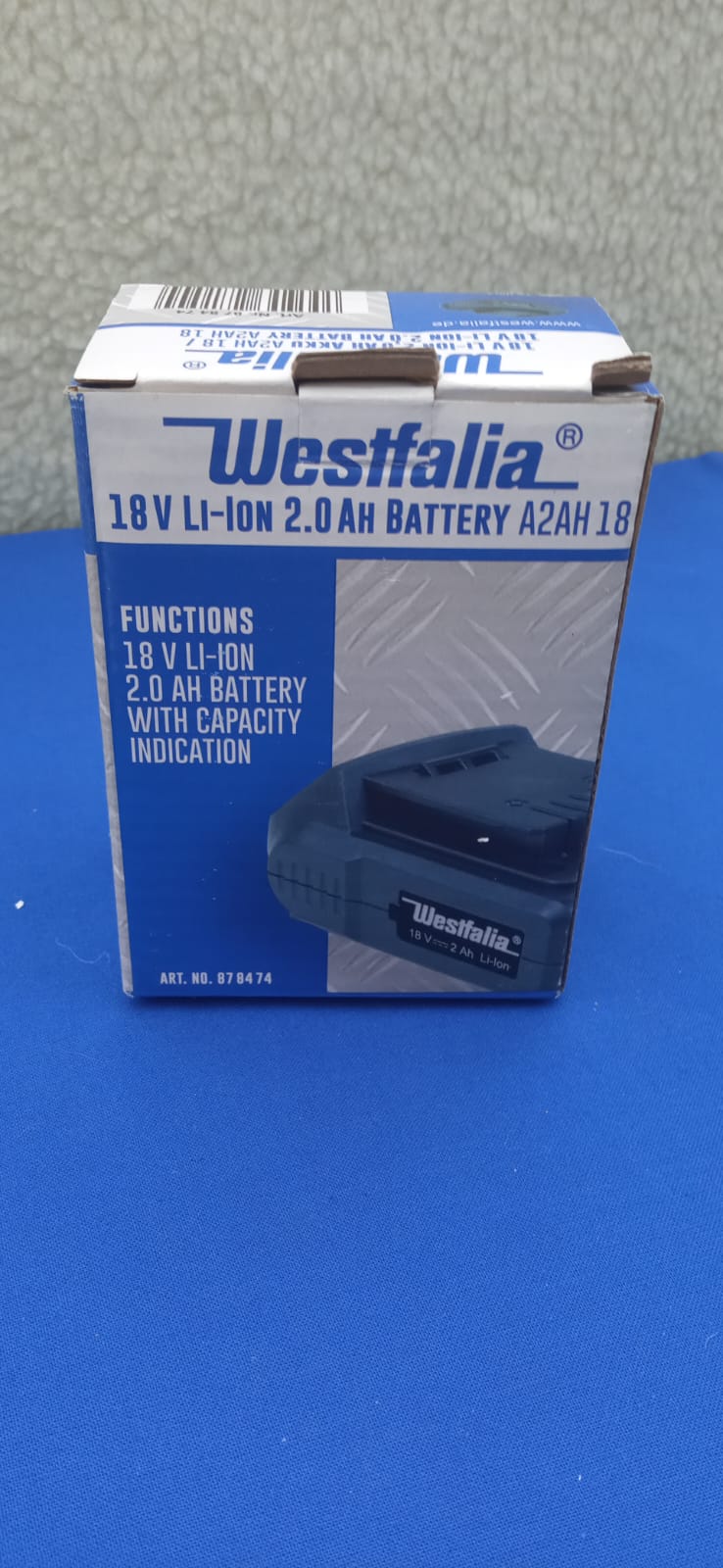 Westfalia 18 V Li-Ion akkumulátor 2,0 Ah A2AH18 csere akkumulátor lítium-ion akkumulátor