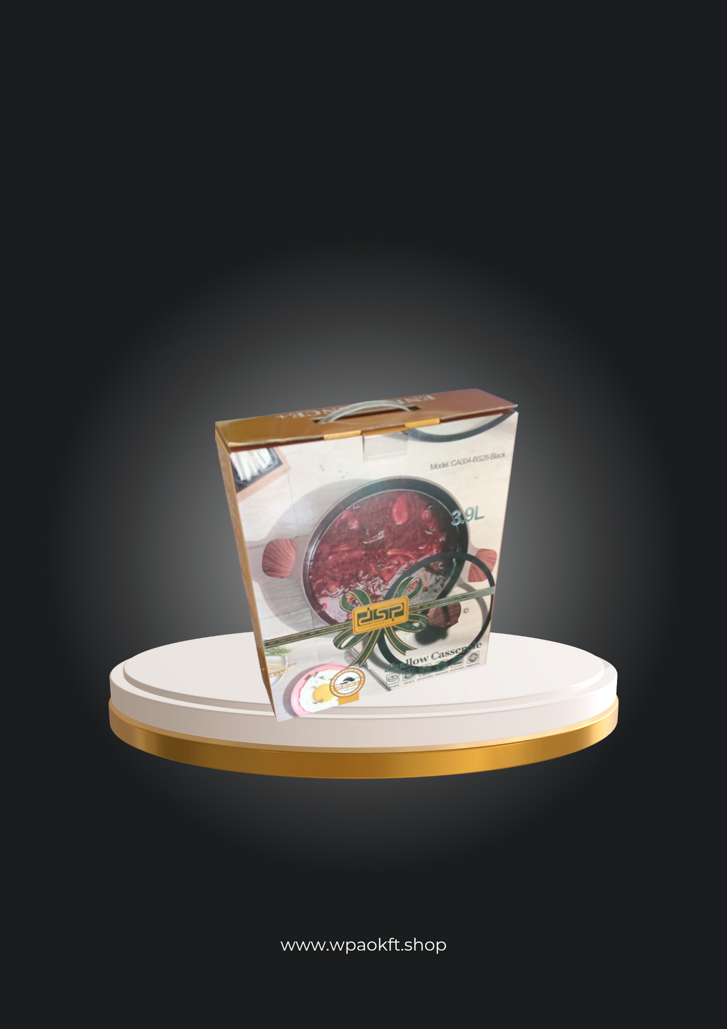 Lábas DSP CA004-B28 fekete 3,9l – 3,9 literes fekete lábas tapadásmentes bevonattal és hőálló üvegfedővel