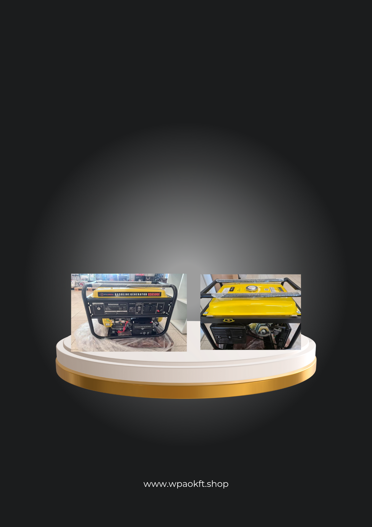 BS6500 Áramfejlesztő – 5,5 kW-os erőteljes generátor nagyobb energiaigényekhez – 5,5 kW teljesítményű benzinmotoros generátor 25 literes üzemanyagtartállyal és elektromos indítással