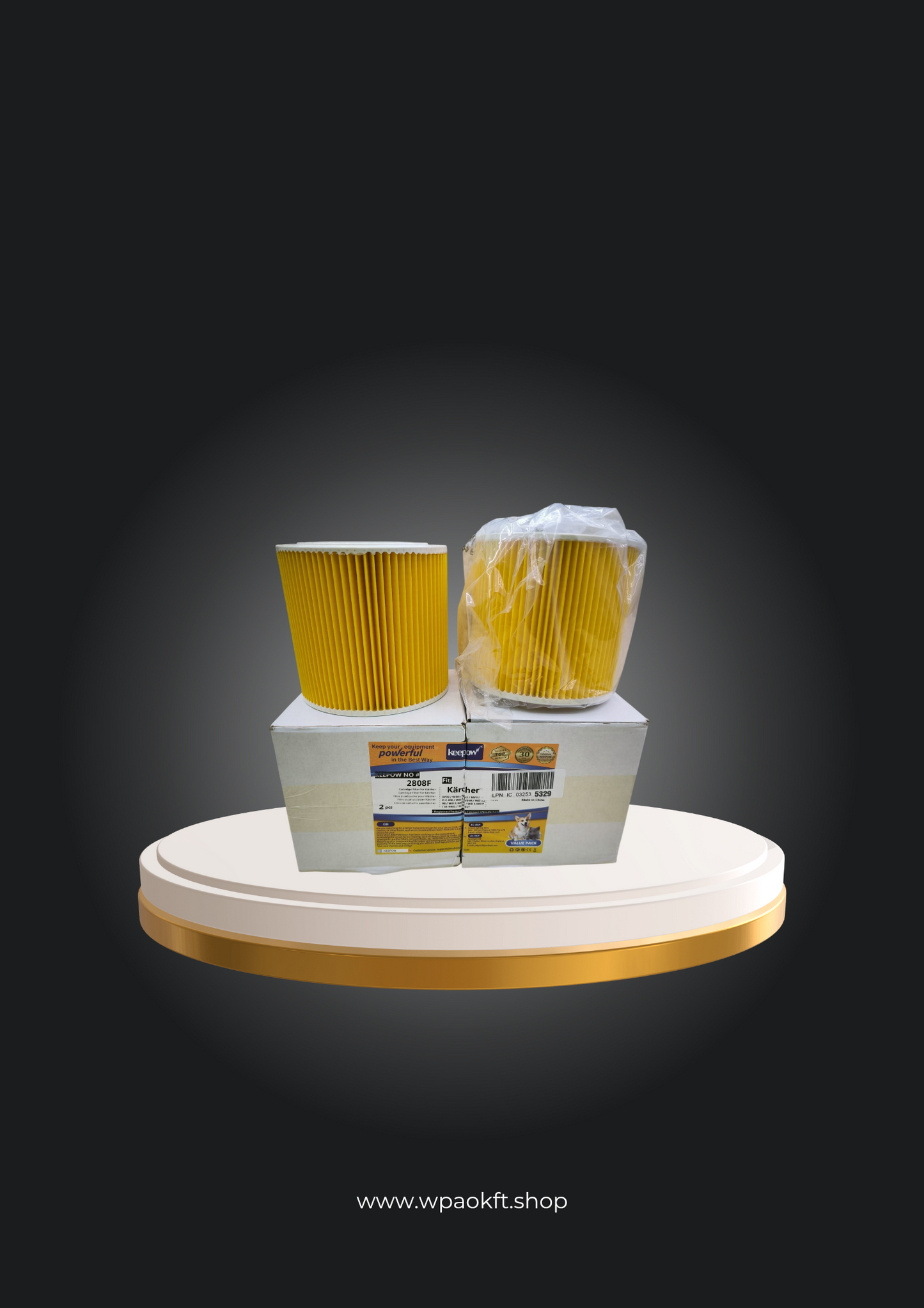 KEEPOW 2808F 2 darab Patronos szűrő Kärcher porszívókhoz WD2 / WD3 / MV2 / MV3 / WD 2.200 / WD 2.500 M/WD 3.200 / WD 3.300 M/WD 3.500 P/SE 4001 / SE 4002