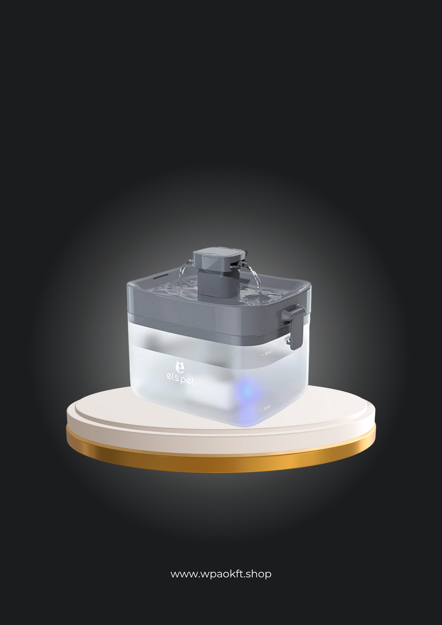 Mini macska ivókút - 1,5 literes - szürke