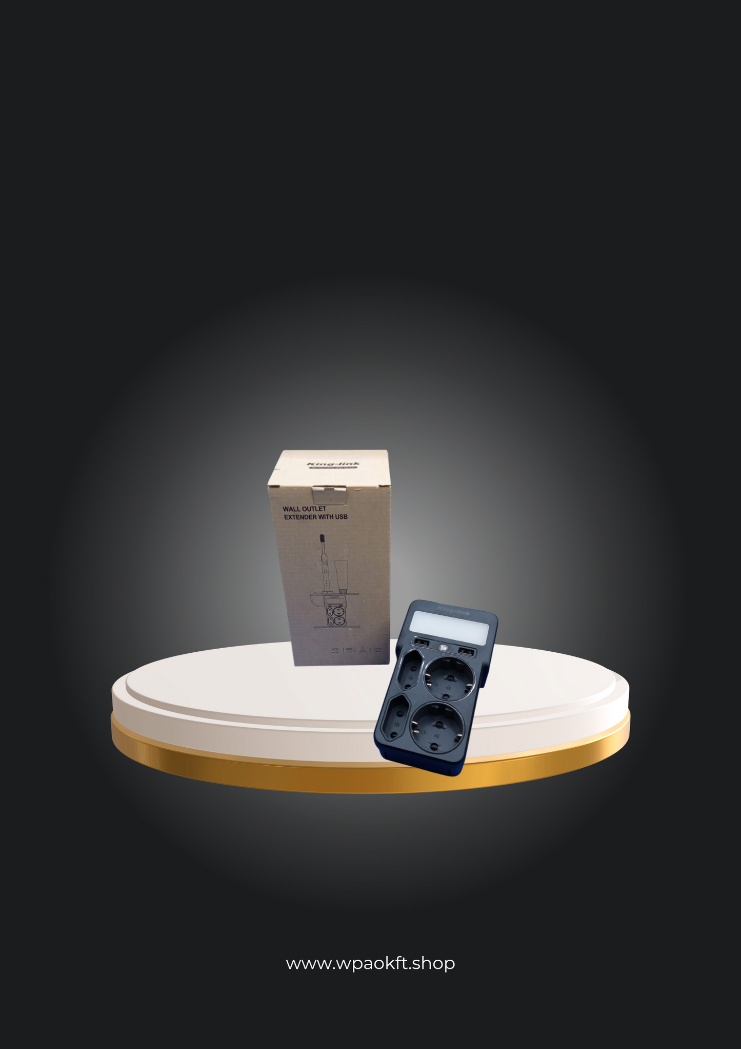 King-link multifunkciós aljzat USB-vel plusz éjszakai fény autóérzékelővel, fokozatmentesen szabályozható fényerővel