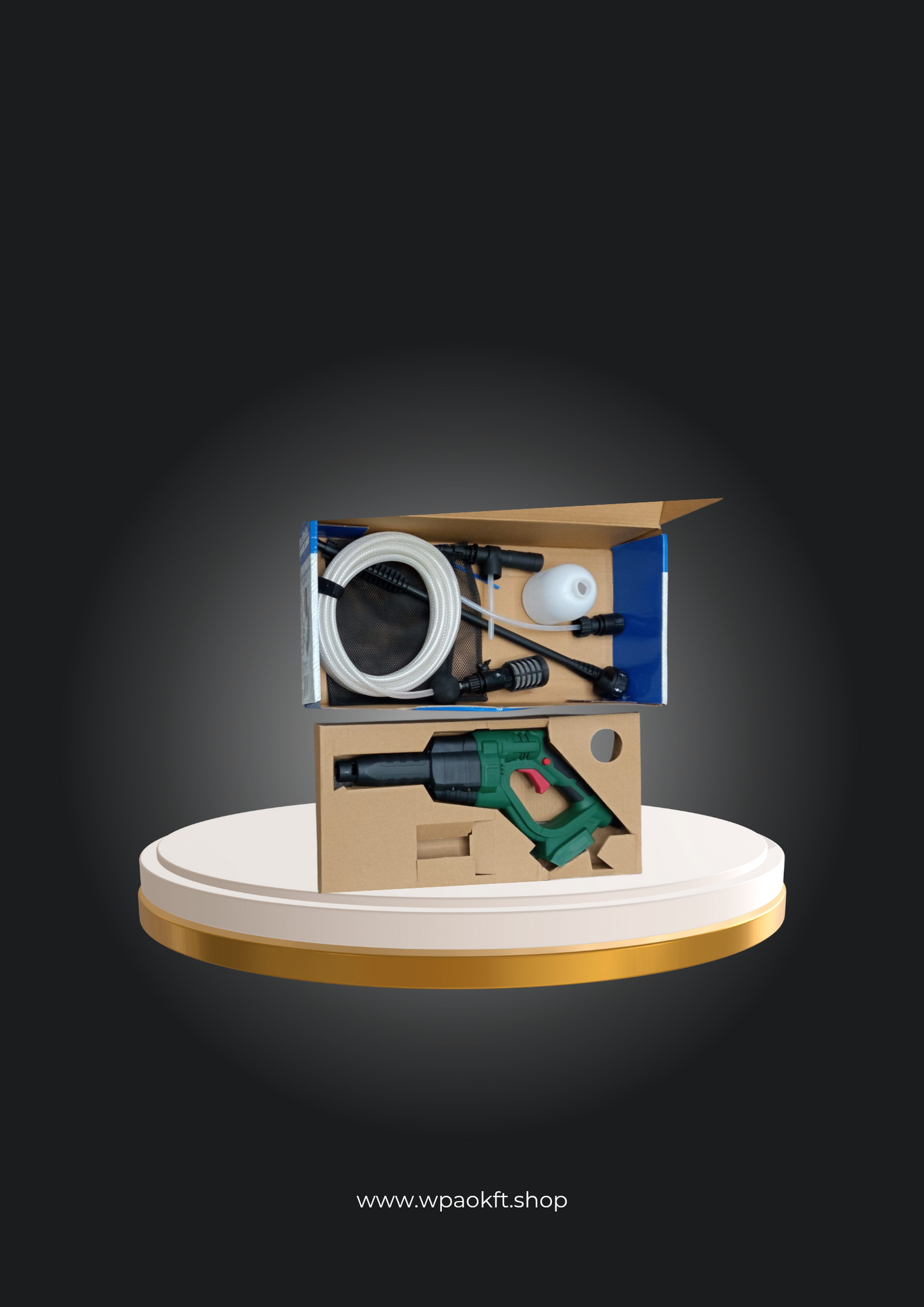 Westfalia 18 V Li-Ion nagynyomású tisztító + 18 V Li-Ion akkumulátor 4,0 Ah A4AH18 + töltő 2.4 A ALG 18 V Li - Ion töltő