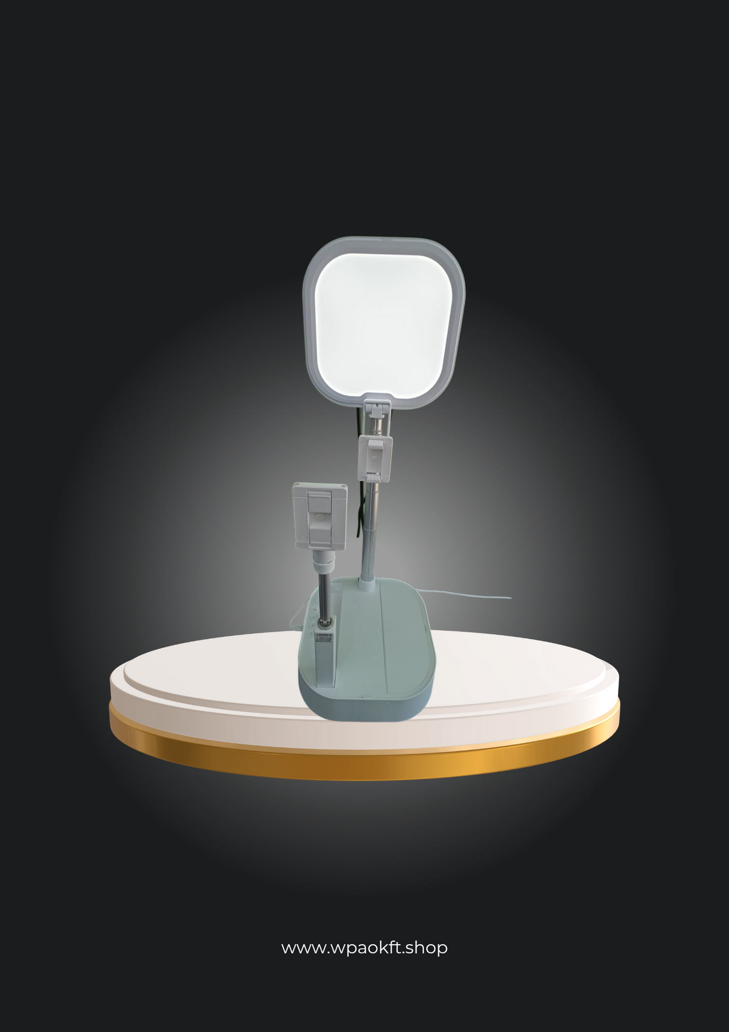 Viozon - smink tükör, telefontartó állvánnyal, LED világítással, állítható magasság, forgatható