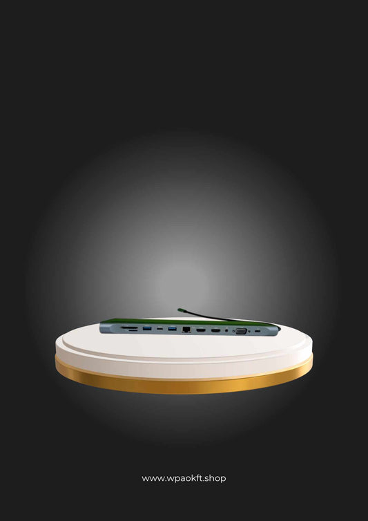 MST 12 PORTOS KETTŐS HDMI HUB USB C HDTV MULTIFUNKCIÓS ADAPTER, MODELLSZÁM: C12H01