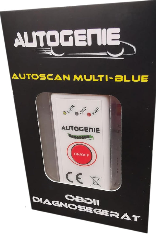 Autogenie Multi-Blue OBDII iOS & Android Bluetooth 4.0 valós idejű adatok HUD OBD-2 diagnosztikai eszköz nyomaték autó hiba memória olvasó