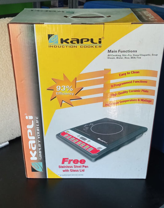 Indukciós Főzőlap Kapli KP02 – 2000 W teljesítményű indukciós főzőlap érintőképernyős vezérléssel és automatikus kikapcsolással – Gyors és energiatakarékos főzés