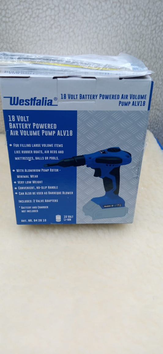 Westfalia akkumulátoros légszivattyú 18 Volt Li-Ion ALP18 -akkumulátor és töltő nélkül