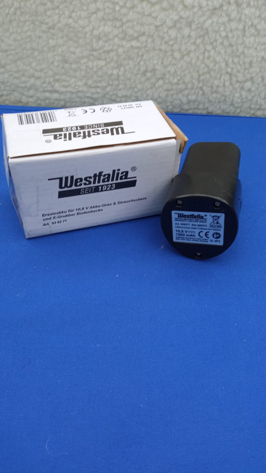 Westfalia csereakkumulátor vezeték nélküli fű- és bokorvágó ollóhoz 10,8 Volt Li-Ion Cikkszám: 939277