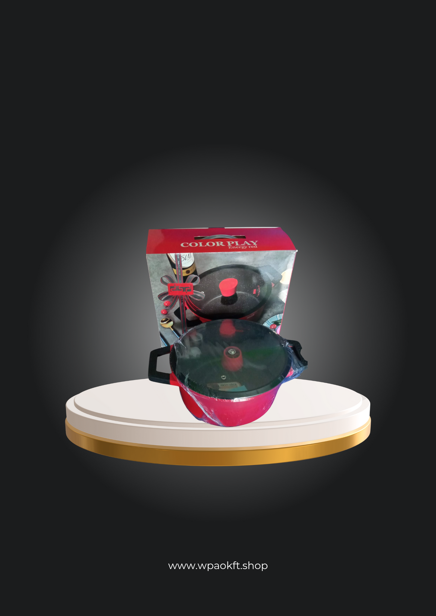 Lábas DSP CA002-B28 piros 28 cm, 7 l – Színes dizájn, nagy kapacitás