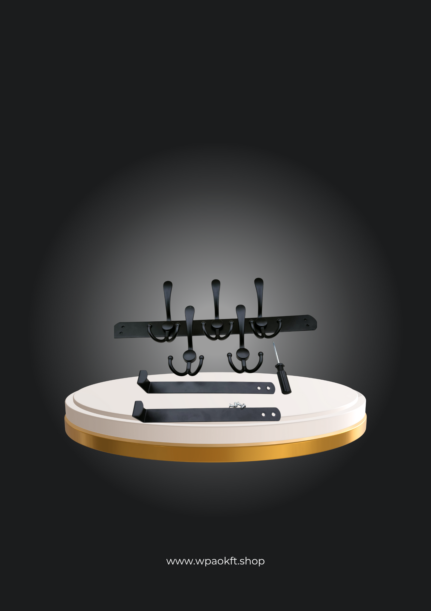 Ruhaakasztó rúd Lynn - fekete