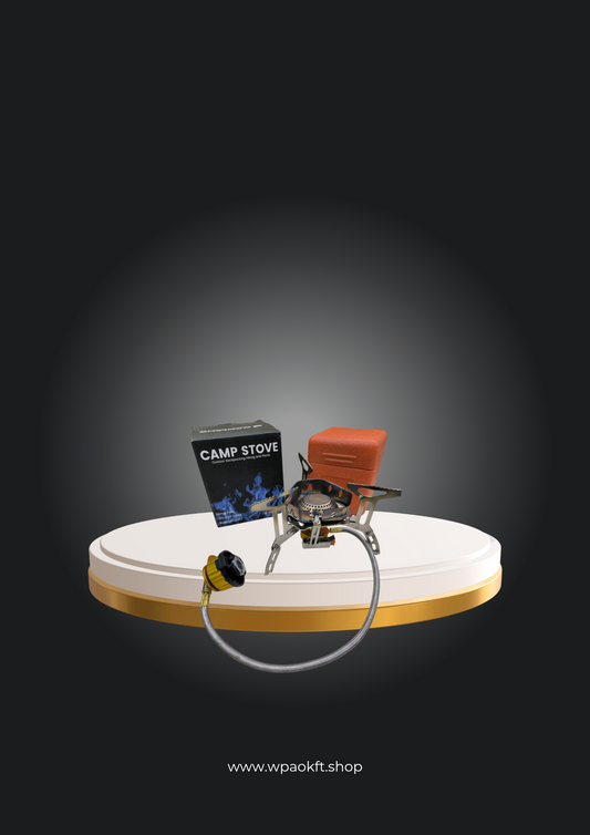 Odoland 3500W szélálló kempingtűzhely kemping gázkályha üzemanyagtartály adapterrel Piezo gyújtás hordtáska hordozható összecsukható tűzhely égő szabadtéri hátizsákos túrázáshoz és piknikhez