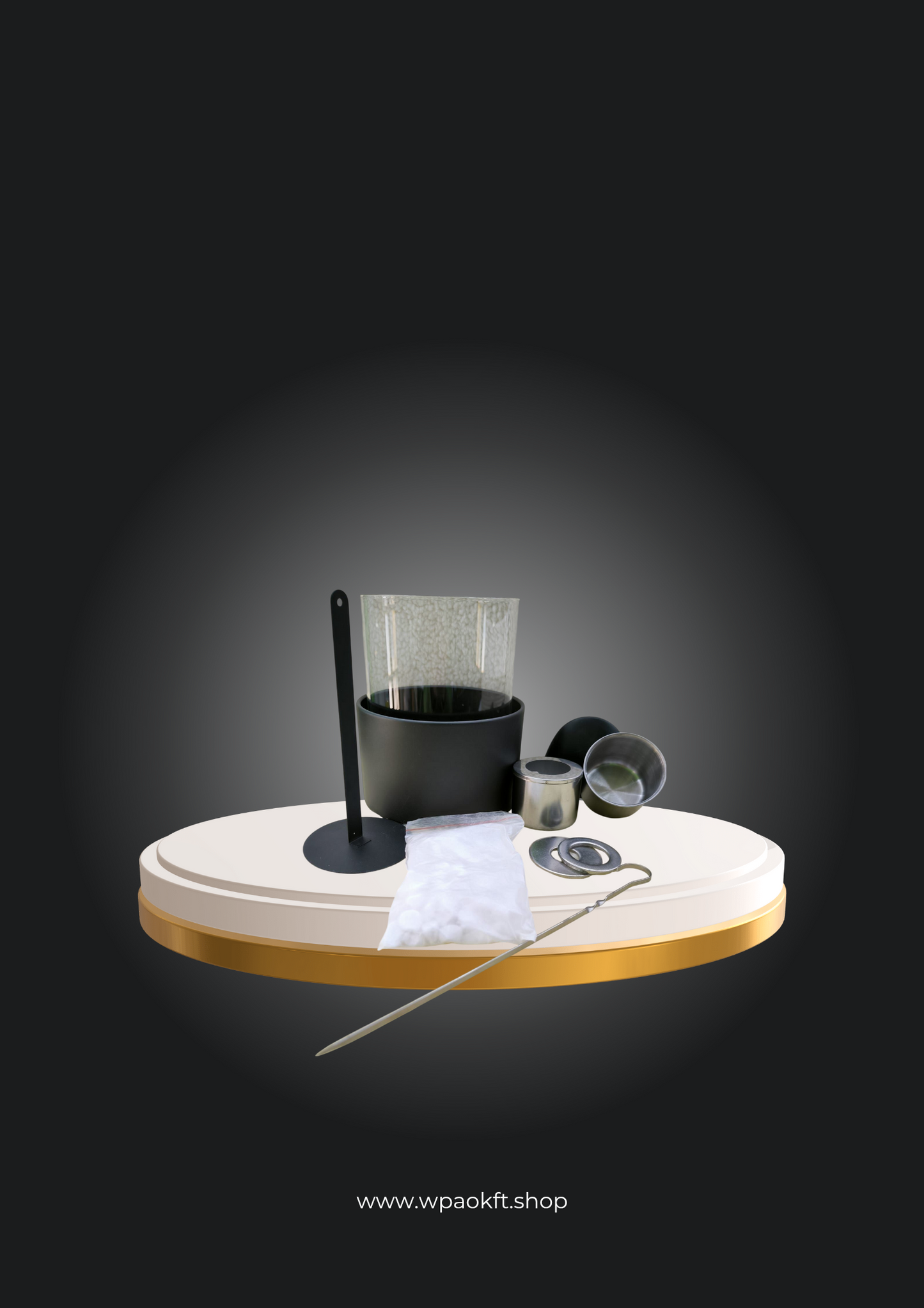 Asztali kandalló rozsdamentes acél fekete