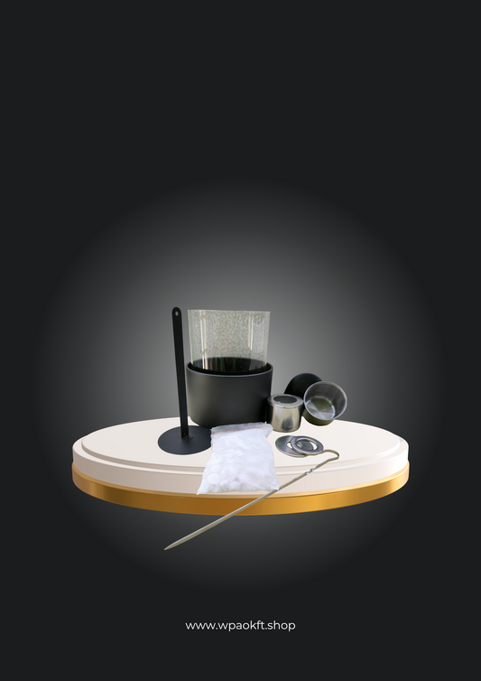 Asztali kandalló rozsdamentes acél fekete