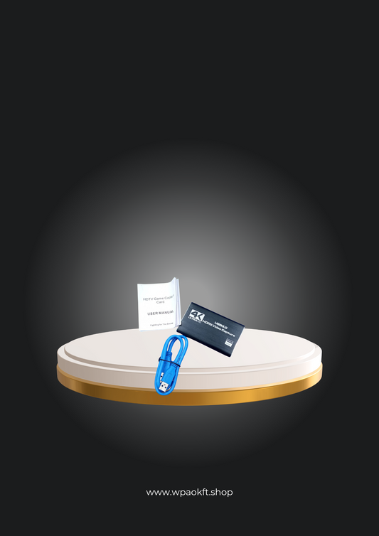 USB 3.0 és HDMI játékrögzítő kártya, HDMI rögzítőkártya 4K Ultra HD HDMI és USB 3.0 közötti rögzítés DSLR kamerán keresztül HDTV PS 3/4, Switch, Xbox One és Xbox 360, Wii U és több más játékhoz