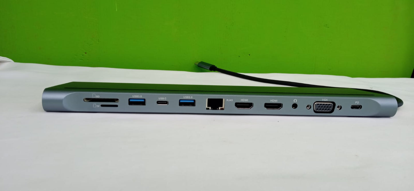 MST 12 PORTOS KETTŐS HDMI HUB USB C HDTV MULTIFUNKCIÓS ADAPTER, MODELLSZÁM: C12H01